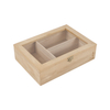 Premium Pine Tea Box Organizer Varnishing Wood Tea Chest with Acrylic Window