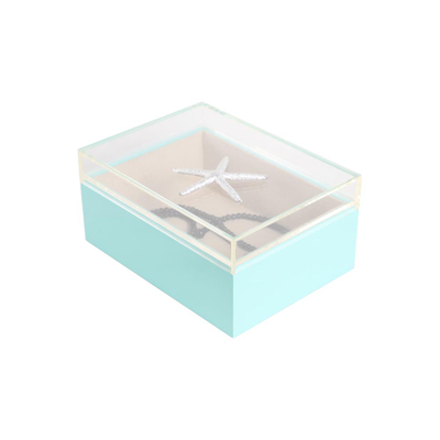 Decorative Black Stash Wooden Storage Box with Lid