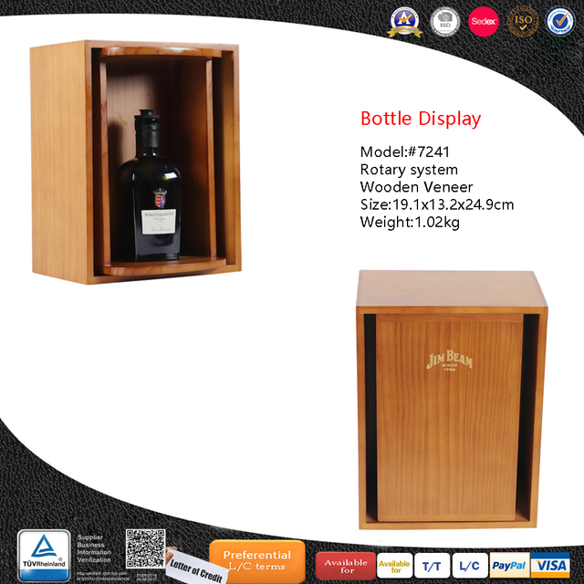 wooden veneer Bottle Display rotary system with Single Wine A Gift for Wedding or Any Occasion