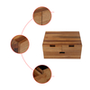 Pine desk organizer with 4 sliding drawer Lacquered Wooden Storage Box