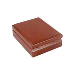 Teak Veneer Necklace Pendant Case Lacquered Jewelry Gift Boxes