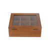 Premium Pine Tea Box Organizer Lacquered with Wood Tea Chest Acrylic Window