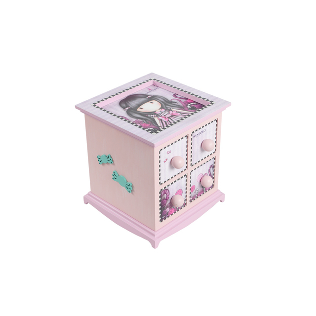 Jewelry Box Rabbit Princess Storage Wooden Organizer