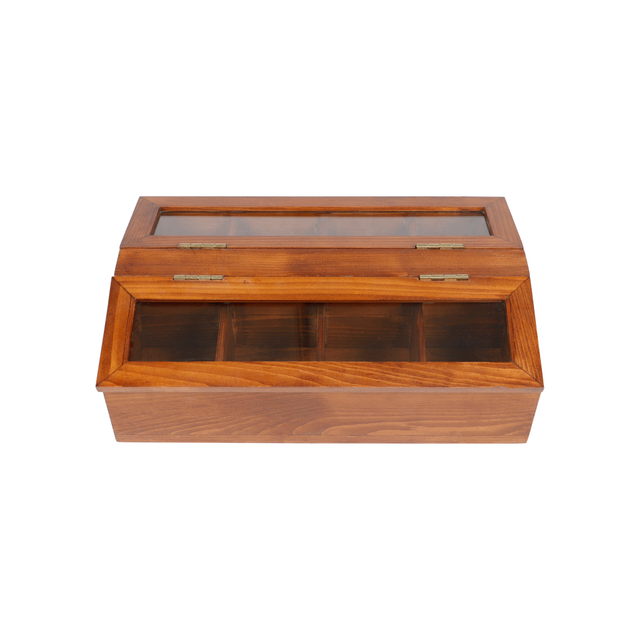 Premium Pine 8-Slot Watch Box For Men Lacquered Watch Display Case With 2 Glass Top