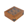 Premium Pine Tea Box Organizer Lacquered with Wood Tea Chest Acrylic Window