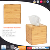 Alpine Industries Wooden Bamboo Square Tissue Box Cover