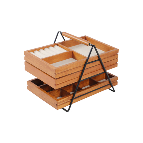 Easy Storage Umbra Terrace Tier Jewelry Three Sliding Linen Lined Wood Trays