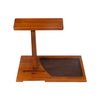 Rubber Wood Wooden Cell Phone Stand Desktop Lacquered Mobile Phone 2 Tier holder