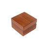 Teak Veneer Wooden Square Velvet Wedding Ring Jewelry Boxes Storage Trinket Box Case For Proposal, Engagement, Gift