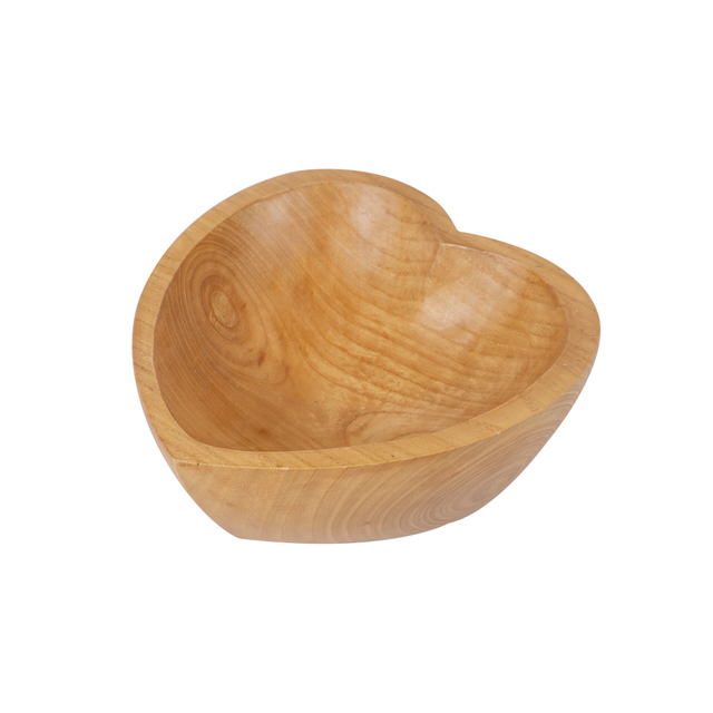 Rubber Wood Heart Shaped Lacquered Wooden Bowls