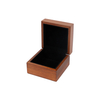 Teak Veneer Wooden Square Velvet Wedding Ring Jewelry Boxes Storage Trinket Box Case For Proposal, Engagement, Gift