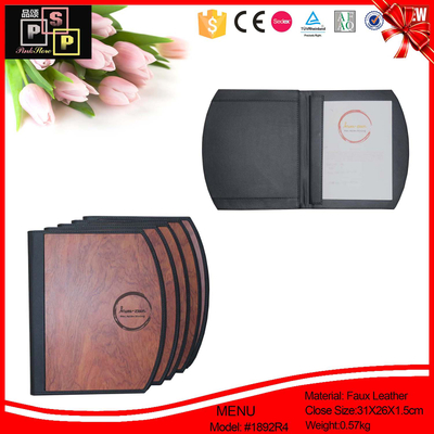 Securit Trendy Faux Leather A4 Menu Holder Bill/Receipt Cover Menu Presenter, File Folder Display Book Portfolio Professional Conference Folder Faux Leather