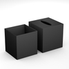 Black Tissue Box Holder with Magnetic Bottom