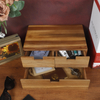 Pine desk organizer with 4 sliding drawer Lacquered Wooden Storage Box