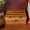 Pine desk organizer with 4 sliding drawer Lacquered Wooden Storage Box