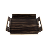 Wood Decorative Serving Tray With Handle Lacquered Coffee Table Tray Black