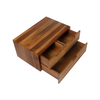 Pine desk organizer with 4 sliding drawer Lacquered Wooden Storage Box