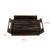 Wood Decorative Serving Tray With Handle Lacquered Coffee Table Tray Black