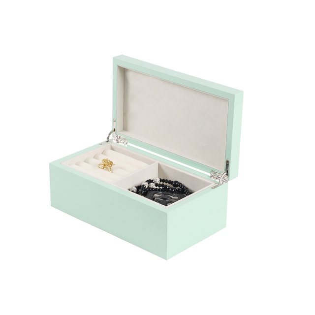 Wooden Jewelry Box Holder with Removable Divider