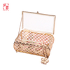 Gold Three Glass Desktop Storage Jewelry Box with Lid