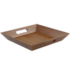 MDF Wooden Tray Dark cherry veneer Brown Esthetic Decorative Serving Tray with Handles for Drinks and Food