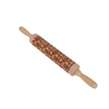 Embossed Wooden Rolling Pin Engraved Embossing Beech Rolling Pins with Flower Pattern for Baking Cookies, Kitchen DIY Tool for Kids Adults