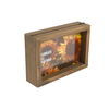 Rubber wood double sided photo frames Brown wooden picture frames